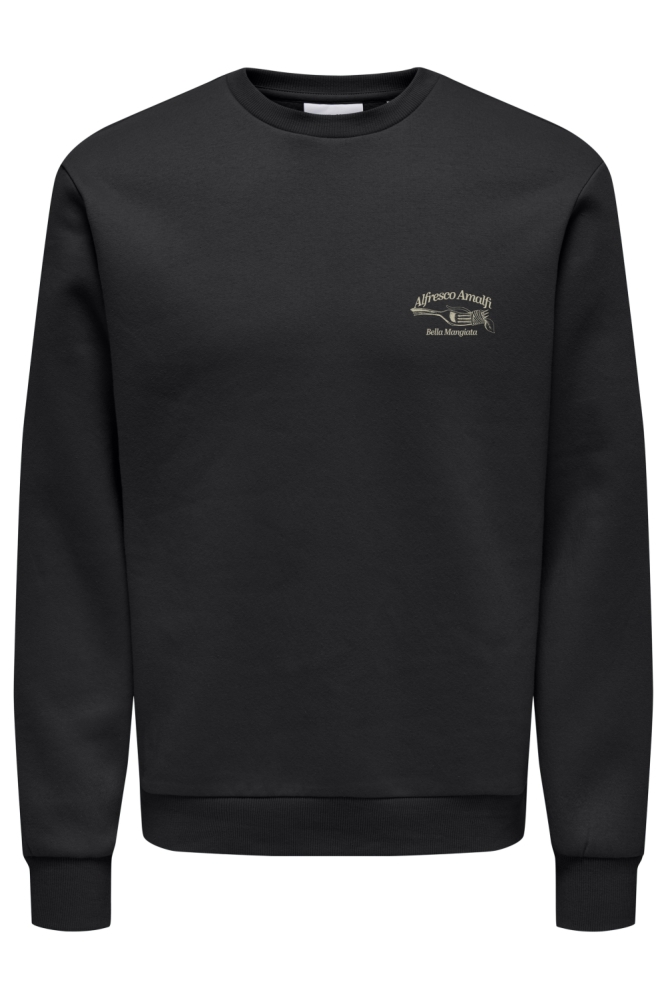 ONSALFRESCO REG CREW NECK 22035625 Black/AMALFI